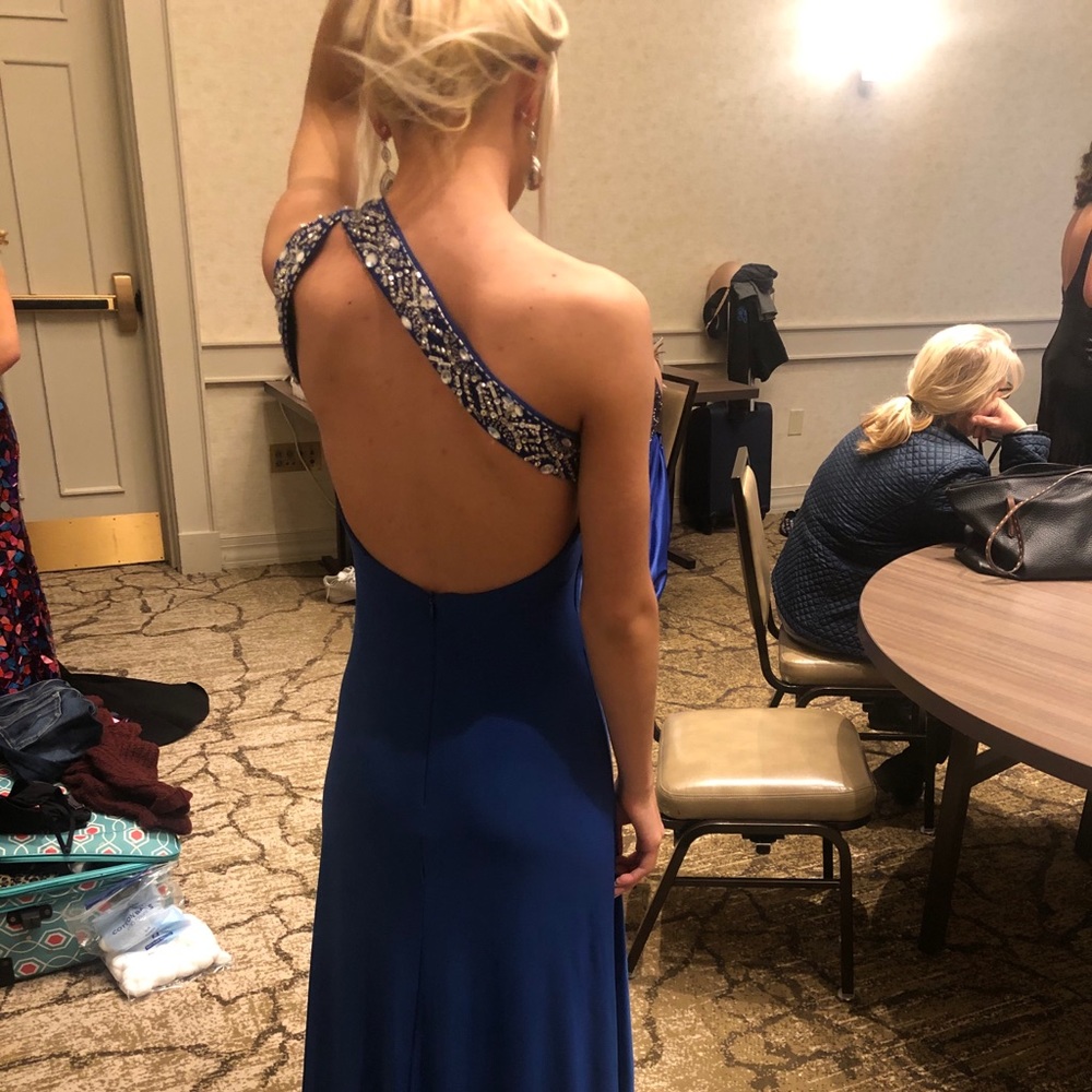 Floor length Royal Blue formal gown